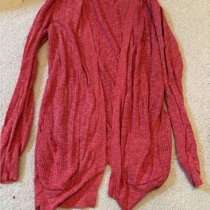 Women's Red Open-Front Sweater